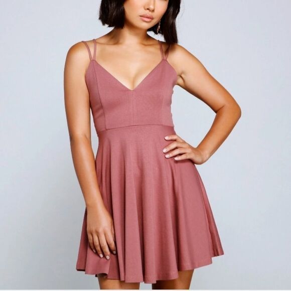 BRANDY BLU BURGUNDY LONG BACK SHORT FRONT SPAGHETTI STRAP WOMEN"S DRESS - Picture 1 of 10